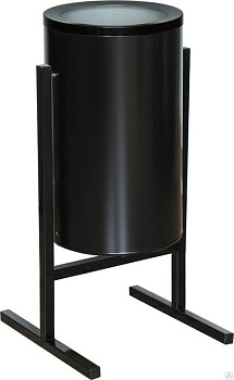 Мобильная уличная урна из оцинкованной стали с полимерным покрытием СШ-166 черная