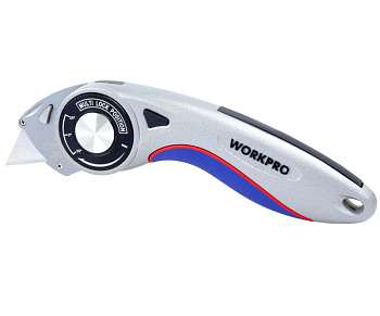 Нож с поворотным лезвием, алюминиевый +6 лезвий WORKPRO