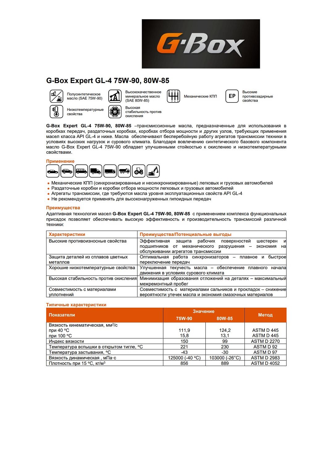 Трансмиссионное  масло G-Box Expert GL-4 75W-90 1л