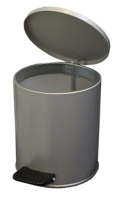 Урна с педалью 7 л Серый металлик 