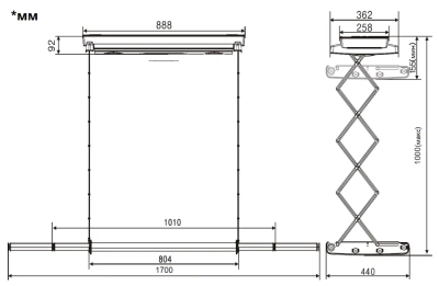 Электрическая потолочная сушилка  со встроенным светильником и вентилятором Gochu PSN-AH20A.