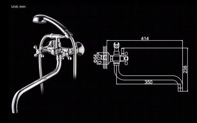 СМЕСИТЕЛЬ ДЛЯ ВАННЫ LEDEME L2619