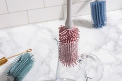 Силиконовая щетка для мытья бутылок широкая KF Pastel