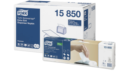 Салфетки TORK диспенсерные Xpressnap® ультрамягкие 15850, 200 шт., 5 пачек