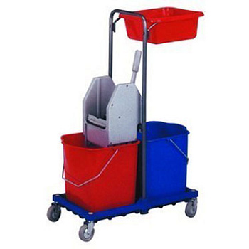 Уборочная тележка двухведерная на металлической базе 02.113м
