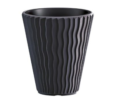 Кашпо для цветов Prosperplast Sandy 37+18л, антрацит