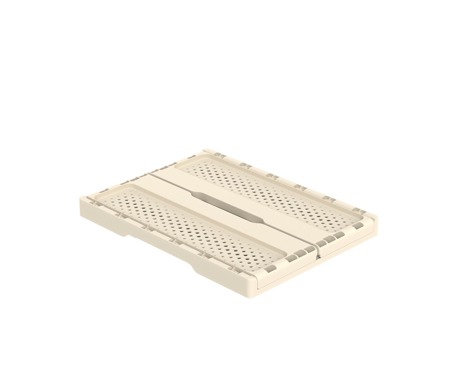 Ящик складной с перфорированными стенками и кнопками-фиксаторами (слоновая кость) АП 487, комплект 14 штук