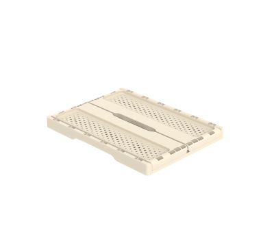 Ящик складной с перфорированными стенками и кнопками-фиксаторами (слоновая кость) АП 487, комплект 14 штук