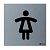 Табличка MERIDA Туалет женский, матовая нержавеющая сталь, 100х100х2 мм GSM007