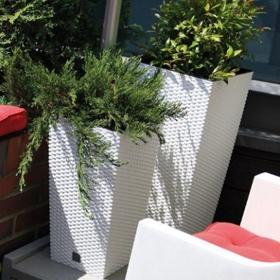 Кашпо для цветов Prosperplast Rato Square 26,6+11л, белый