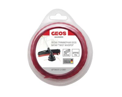 Леска триммерная GEOS витая "Twist Whisper", 2.0 мм, 15 м, в блистере