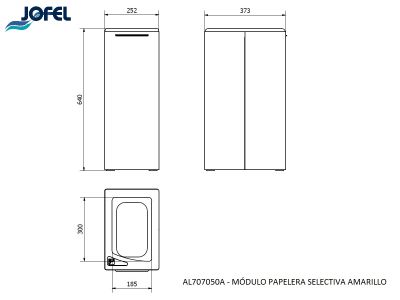 Ведро прямоугольное Jofel AL707050A 40л