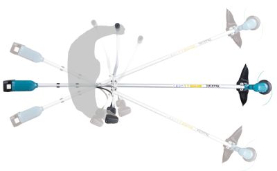 Аккумуляторная травокосилка Makita DUR190URT3 LXT  18В, 2х5.0 Ач, 300 мм (2xBL1850B, DC18RC)