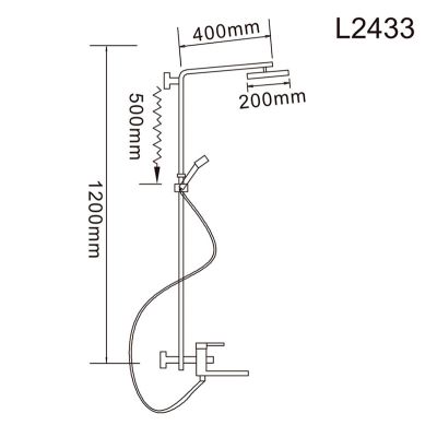 ДУШЕВАЯ СТОЙКА СО СМЕСИТЕЛЕМ LEDEME L2433, С ТРОПИЧЕСКИМ ДУШЕМ