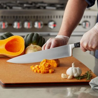 Нож кухонный Поварской 25 см кованный черная рукоять ПОМ