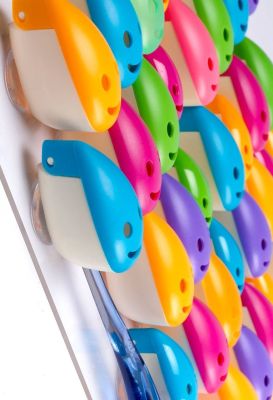 Держатель для зубной щетки "Улыбка капли" комплект 3 штуки