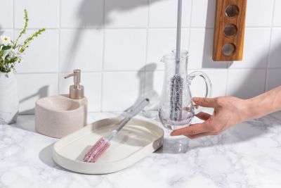 Силиконовая щетка для мытья бутылок тонкая KF Pastel