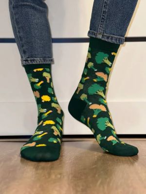 Носки хлопковые унисекс 10 пар с принтом фрукты, арт. 1240, разм. One size