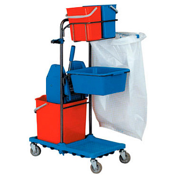 Многофункциональная уборочная тележка 04.115м  Основание металлическое