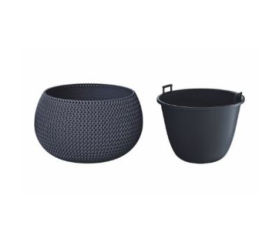 Кашпо для цветов Prosperplast Splofy Bowl 9л, антрацит
