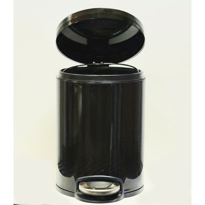 Корзина для мусора с педалью ВINELE Lux WP05LB, 5 литров эмалированная сталь, черная