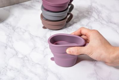 Силиконовая складная кружка с ручкой KF Pastel