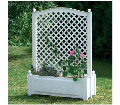 Большой ящик KHW для растений с центральной шпалерой 100см, белый