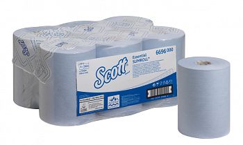Бумажные полотенца в рулонах Kimberly-Clark Scott Essential Slimroll 6696, однослойные