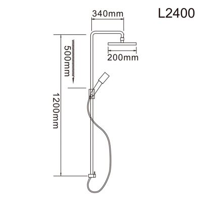 ДУШЕВАЯ СТОЙКА LEDEME L2400 С ТРОПИЧЕСКИМ ДУШЕМ