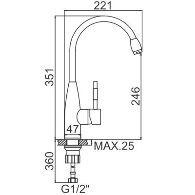 СМЕСИТЕЛЬ ДЛЯ КУХНИ LEDEME L4398