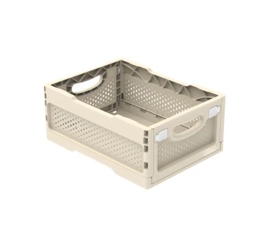 Ящик складной с перфорированными стенками и кнопками-фиксаторами (слоновая кость) АП 487, комплект 14 штук