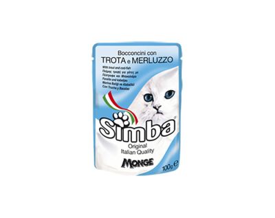 Simba Cat Pouch паучи для кошек форель с треской 100г
