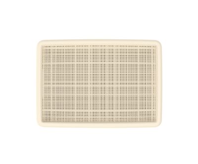 Плетёная корзина для хранения с крышкой «Лён» 22 л (400х284х264 мм) слоновая кость