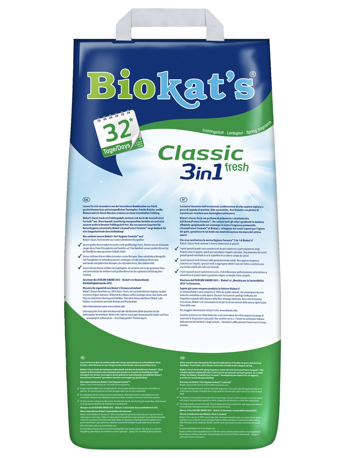 BIOKAT'S CLASSIC FRESH наполнитель комкующийся c ароматизатором 10 л (10 кг)
