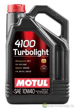 Моторное масло MOTUL 4100 Turbolight 10W-40 (4 л.)