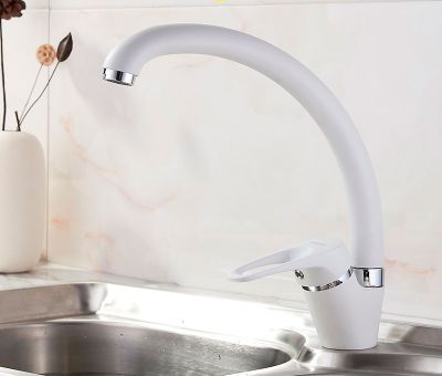 СМЕСИТЕЛЬ ДЛЯ КУХНИ LEDEME L5913H, ГРАНИТНЫЙ БЕЛЫЙ