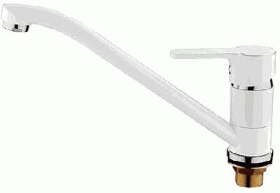 СМЕСИТЕЛЬ ДЛЯ КУХНИ LEDEME КАРТРИДЖ Д.35ММ,С ГАЙКОЙ, БЕЛЫЙ, L4903W