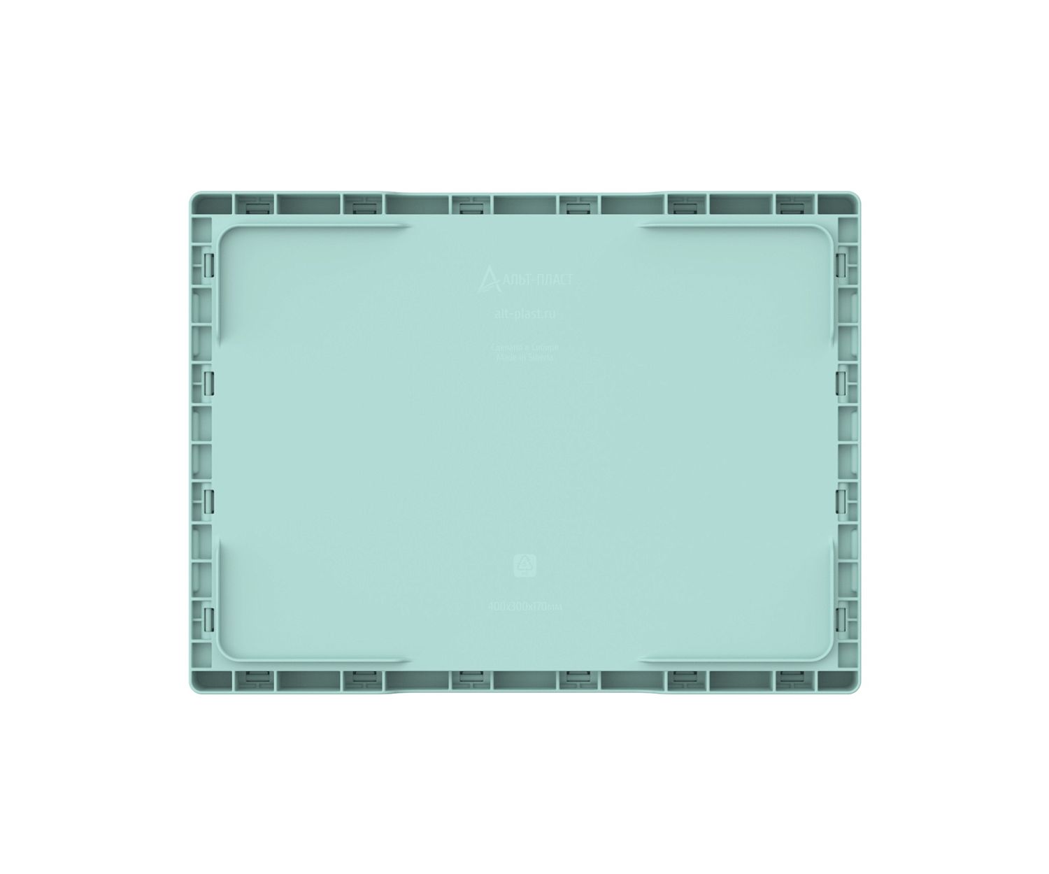 Ящик складной с кнопками-фиксаторами мята АП 483, комплект 14 штук