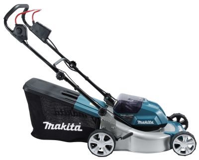 Газонокосилка аккумуляторная Makita DLM460PT2 LXT BL 2х18В, металлическая дека 46 см, травосбор 50 л, 3в1, BL1850Bx2 ш, без ЗУ