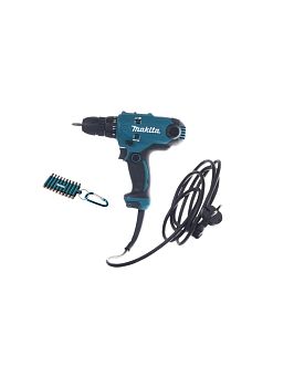 Дрель-шуруповерт Makita DF0300X3 10 мм,320Вт,1500/450об/мин.,БЗП,56/21Нм,2скор,20 пол.+ набор бит 10 шт. D-65028