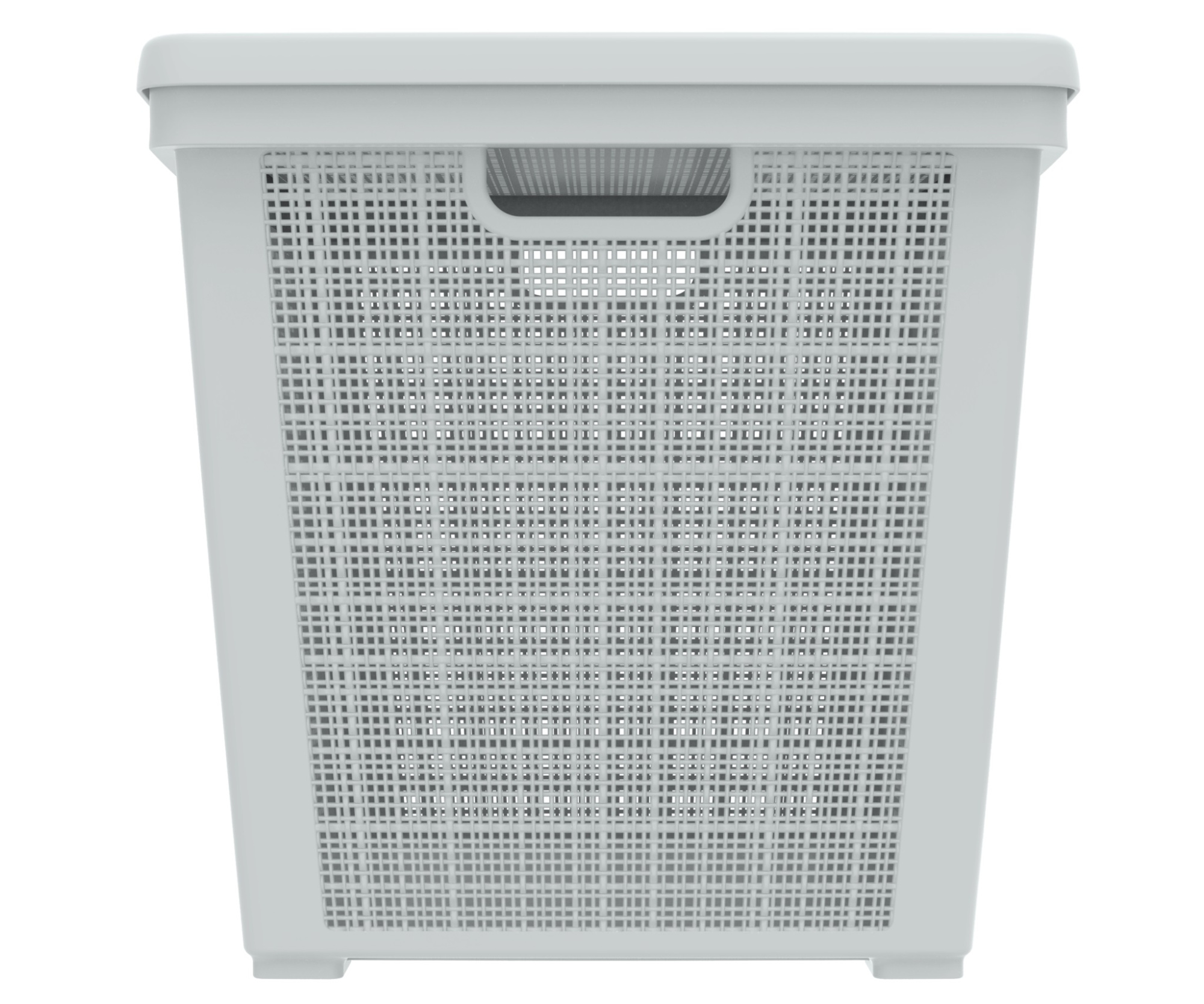 Плетёная корзина для хранения с крышкой «Лён» 65 л (568х400х391 мм) серый