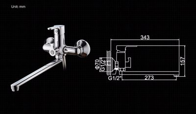 СМЕСИТЕЛЬ ДЛЯ ВАННЫ LEDEME КАРТРИДЖ Д.35 ММ,С ГАЙКОЙ, БЕЛЫЙ, L2203W