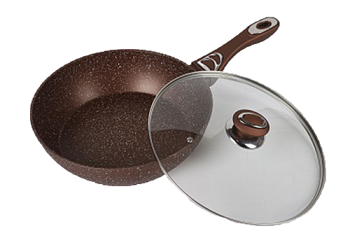 Сковорода 28 см BEKKER глубокая с крышкой красная