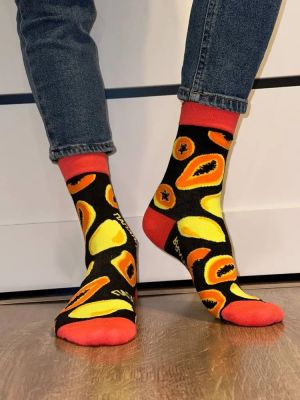 Носки хлопковые унисекс 10 пар с принтом фрукты, арт. 1240, разм. One size