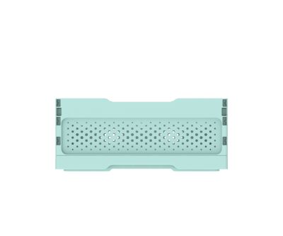 Ящик складной с перфорированными стенками и кнопками-фиксаторами (мята) АП 486, комплект 14 штук