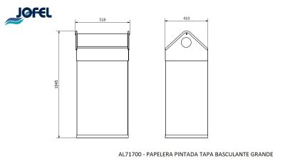 Урна с крышкой-качелью Jofel AL71700 180 л