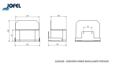 Пепельница настенная, поворотная Jofel AL93100