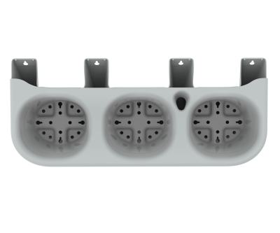 Фитомодуль с системой прикорневого полива 2л х3 (настенное кашпо) (59х25х27 см) (серый), комплект 9 шт