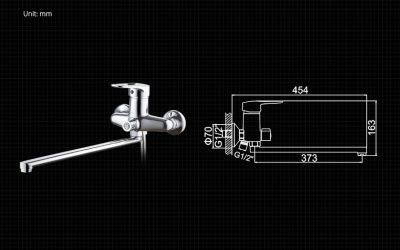 СМЕСИТЕЛЬ ДЛЯ ВАННЫ LEDEME L2204