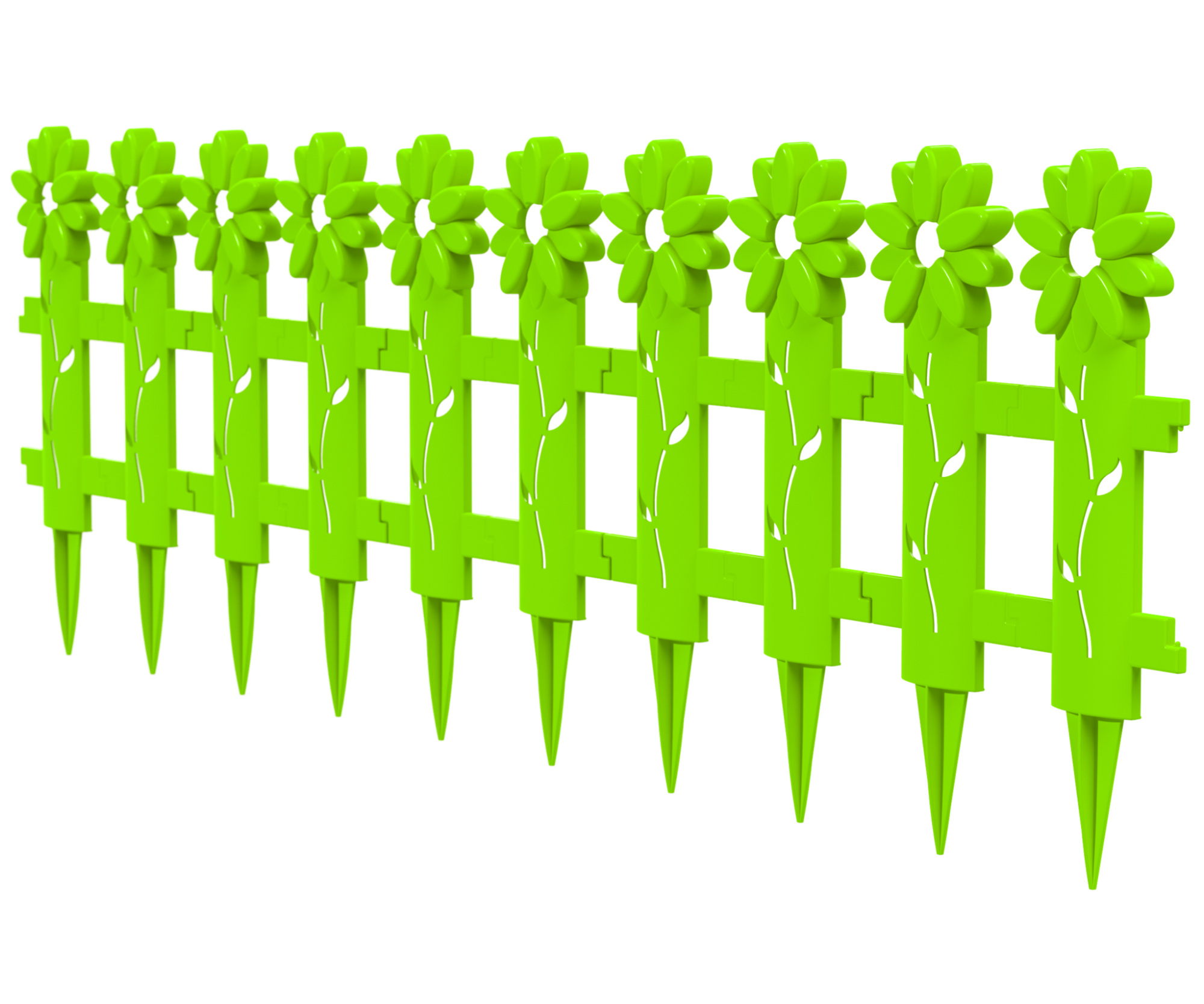 Заборчик декоративный "Ромашка" L-130см, 5 секций 41x26см